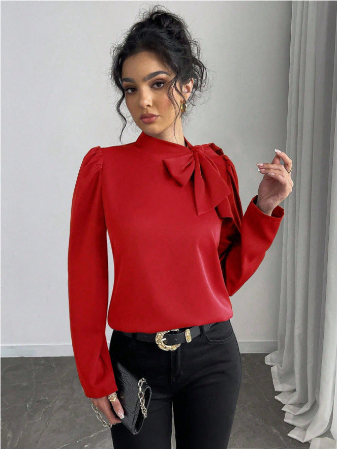 Womens Shirts In European And American Styles Bow
