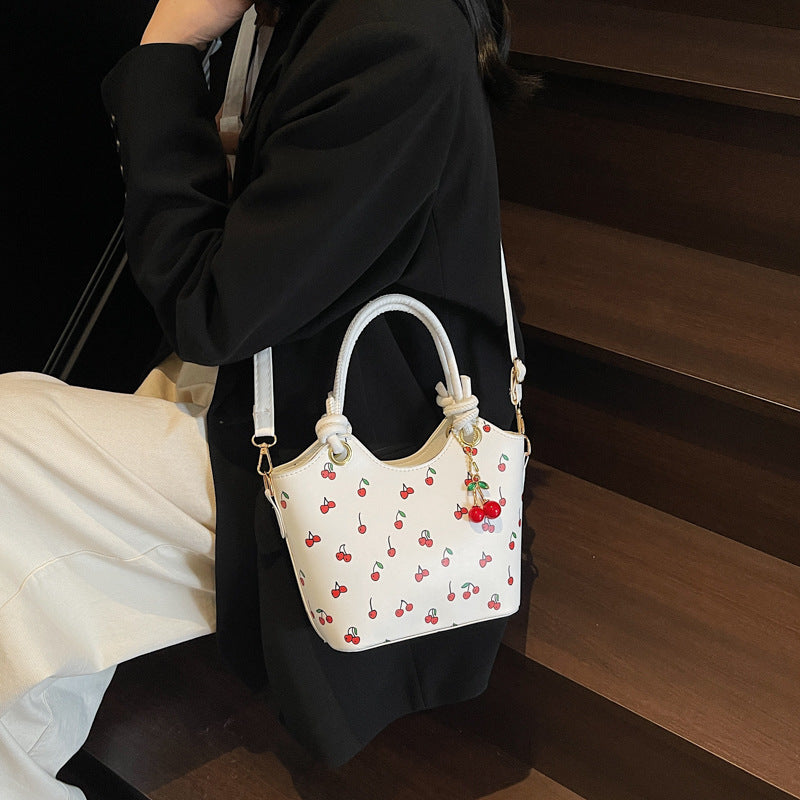 Kirsebærprint pendler crossbody taske skulder underarm