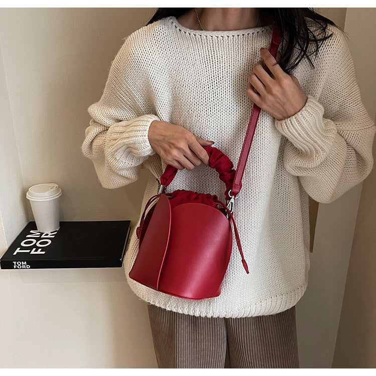 Womens PU Bucket Tote Crossbody Bag Blogger