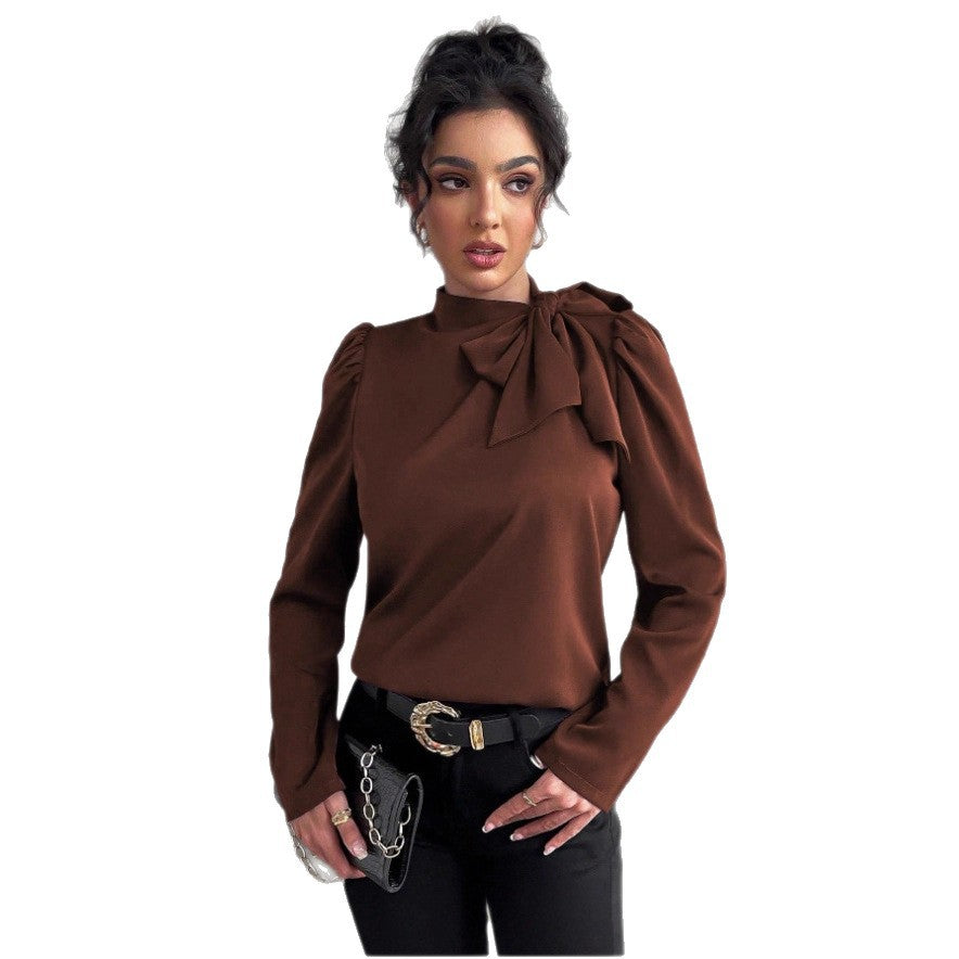 Womens Shirts In European And American Styles Bow