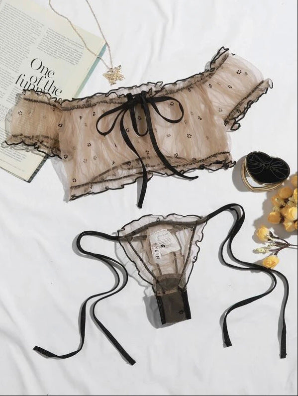 Sexy Lingerie Women Lace Babydoll Bra Thong Underwear Sleepwear Lenceria Lace Bras Underwear Set Panties