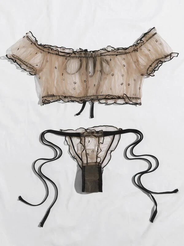 Sexy Lingerie Women Lace Babydoll Bra Thong Underwear Sleepwear Lenceria Lace Bras Underwear Set Panties