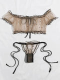Sexy Lingerie Women Lace Babydoll Bra Thong Underwear Sleepwear Lenceria Lace Bras Underwear Set Panties