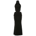 New European And American Womens Sexy Halter-neck Bodycon Jumpsuit And Solid-color Skirt Set