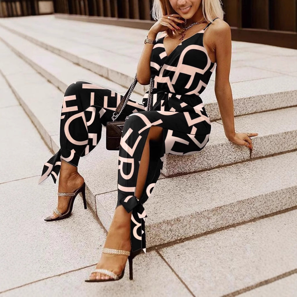 Womens Fashion New Arrival Printed Strap Jumpsuit