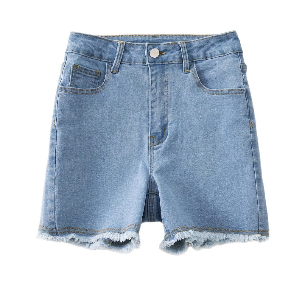 Short en jean moulant avec nœud papillon doux pour femmes