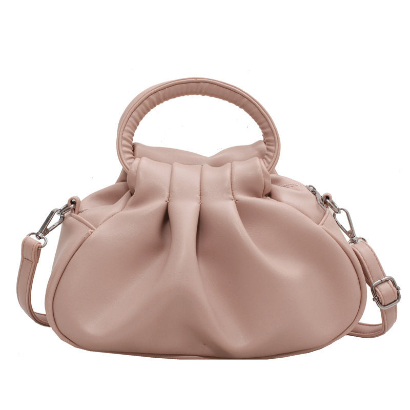 Versatile Womens Retro Cloud-Print Pleated Shoulder Crossbody Bag Blogger