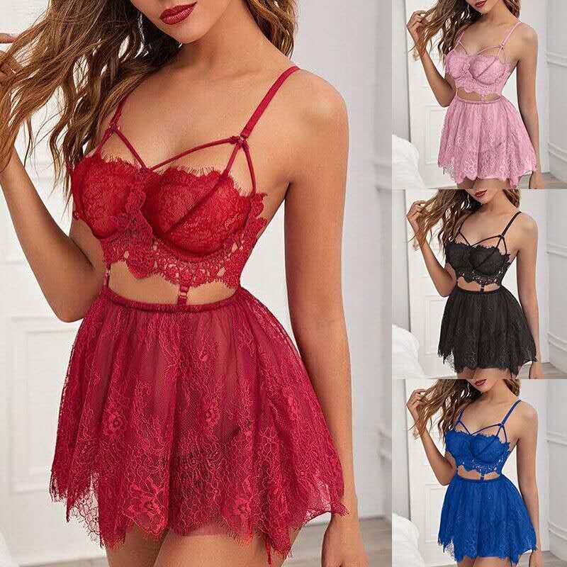 Transparent lace nightdress