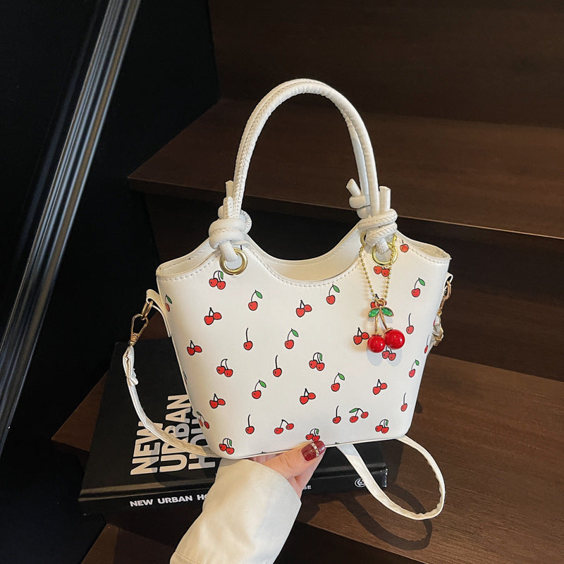 Kirsebærprint pendler crossbody taske skulder underarm