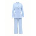 Solid Color Notched Lapel Double Breasted Pocket Set