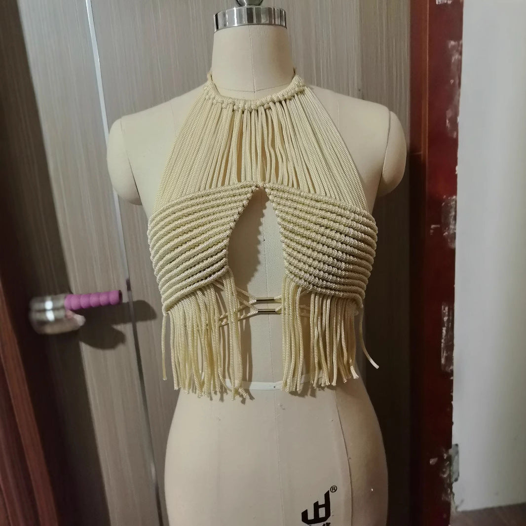 Women's Beach Vest Tassel Top