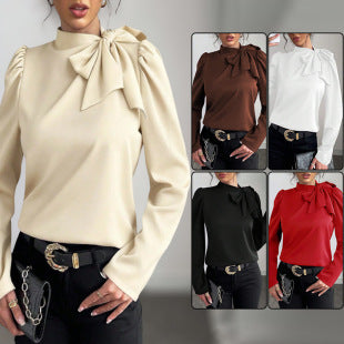 Womens Shirts In European And American Styles Bow