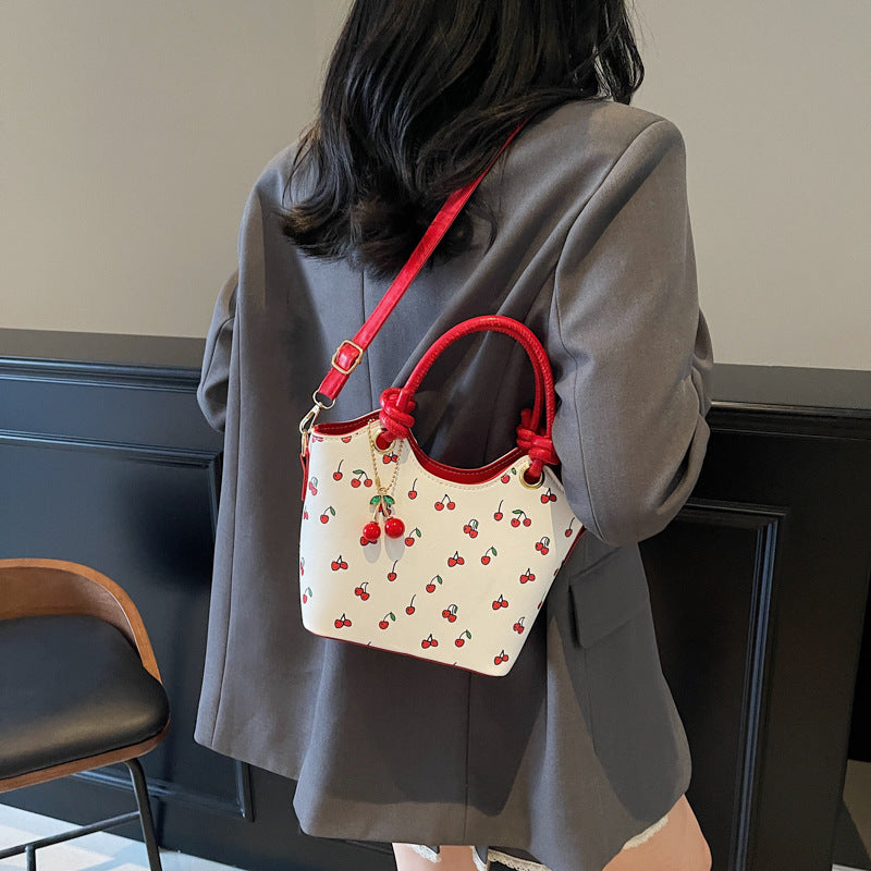 Kirsebærprint pendler crossbody taske skulder underarm