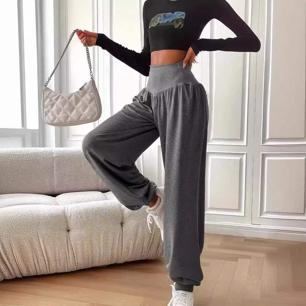 Dam enfärgad andningsbar och hängande sportbyxa
