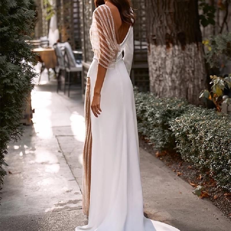 Women's V-neck Patchwork Lace Irregular Solid Color Jumpsuit