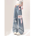 Classic Style Summer Thin Lace Lace Cut-off Jeans