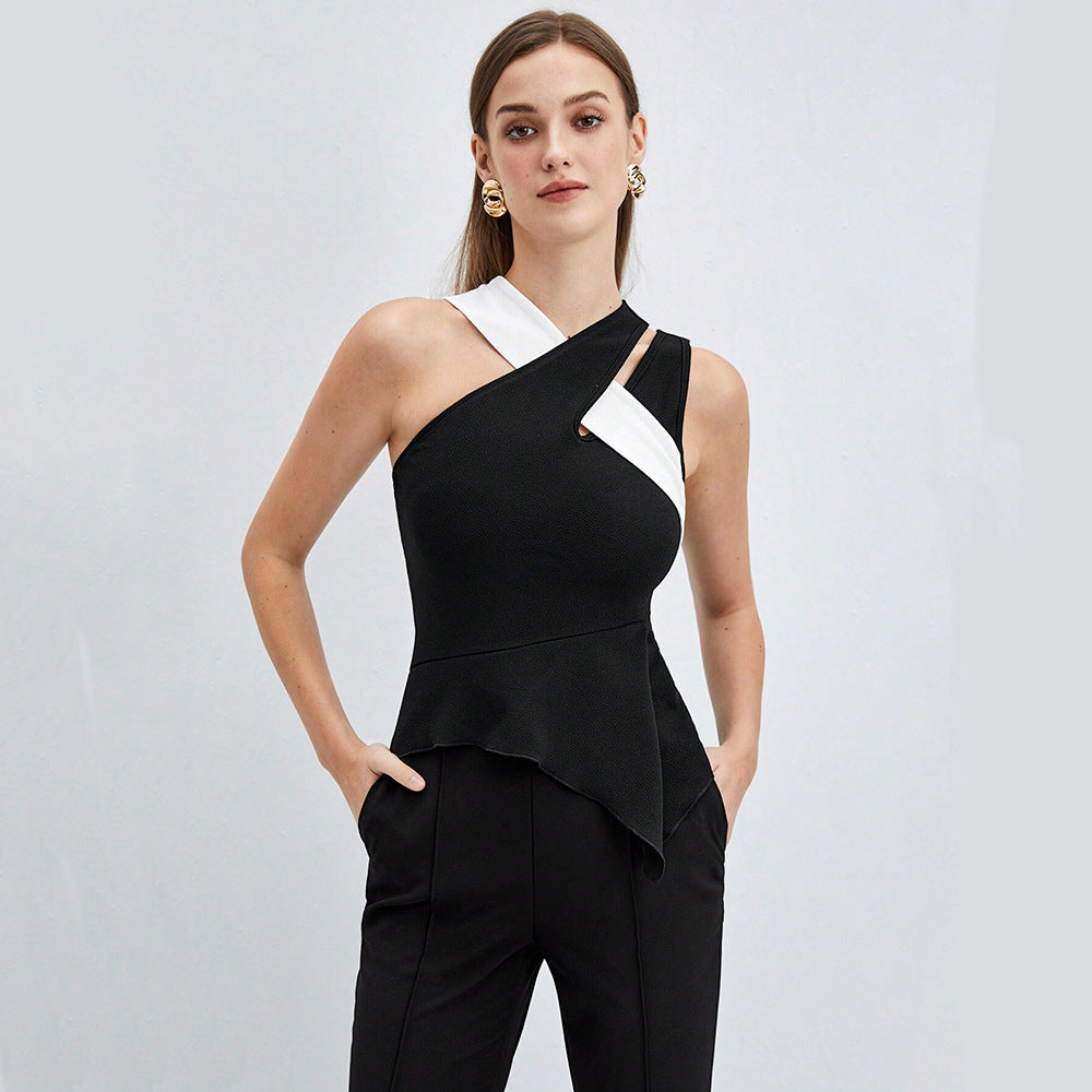 Ladies' Fashion Design Sense Cross Strap Vest