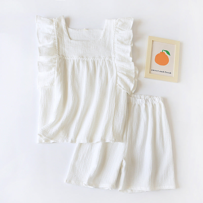 Women's Peplum Sleeveless Shorts Nightdress Set