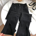 Jean en denim taille haute avec une fente à l'ourlet pour femmes
