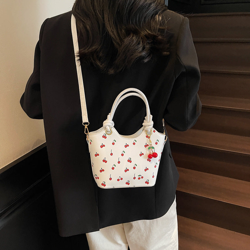 Cherry Print Commuter Crossbody Bag Shoulder Underarm