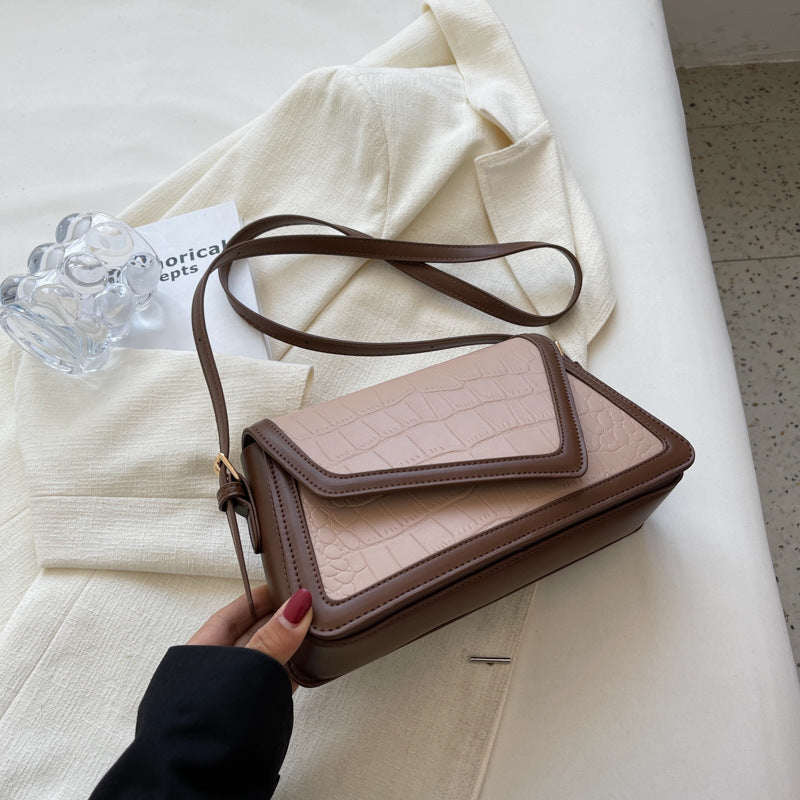 Stone Pattern Square Bag All-match One-shoulder High Sense
