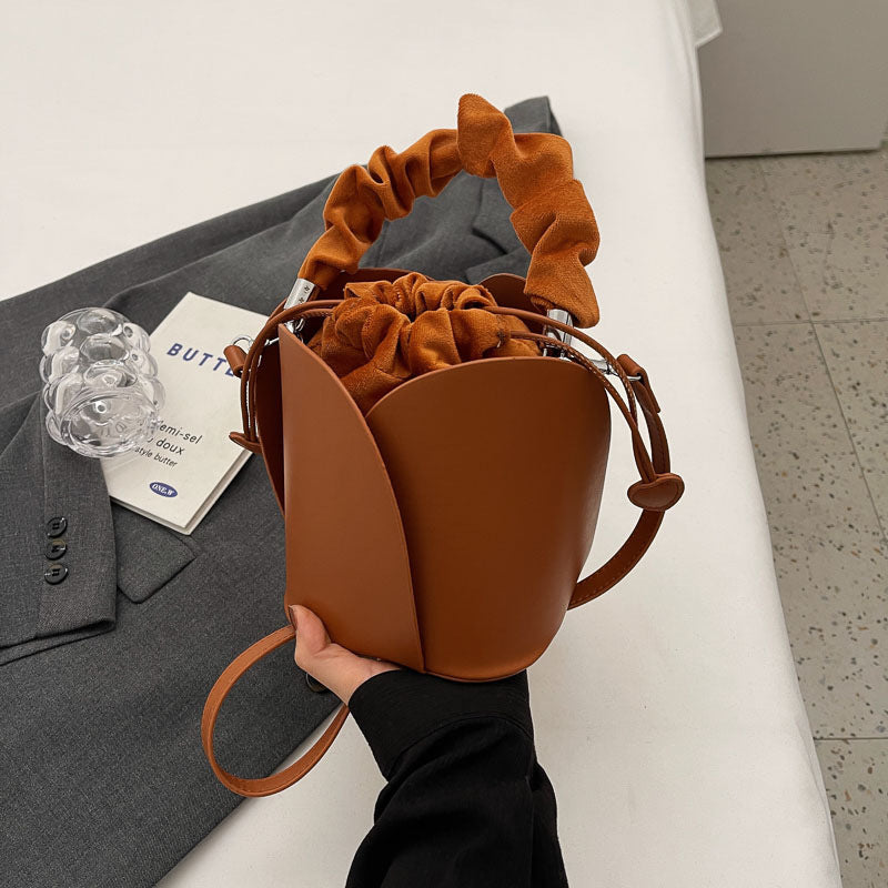 Womens PU Bucket Tote Crossbody Bag Blogger
