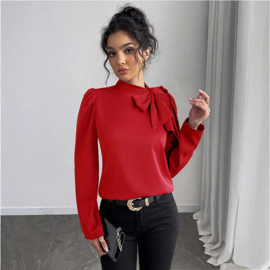 Womens Shirts In European And American Styles Bow