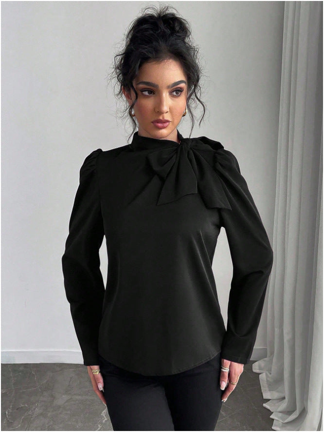 Womens Shirts In European And American Styles Bow