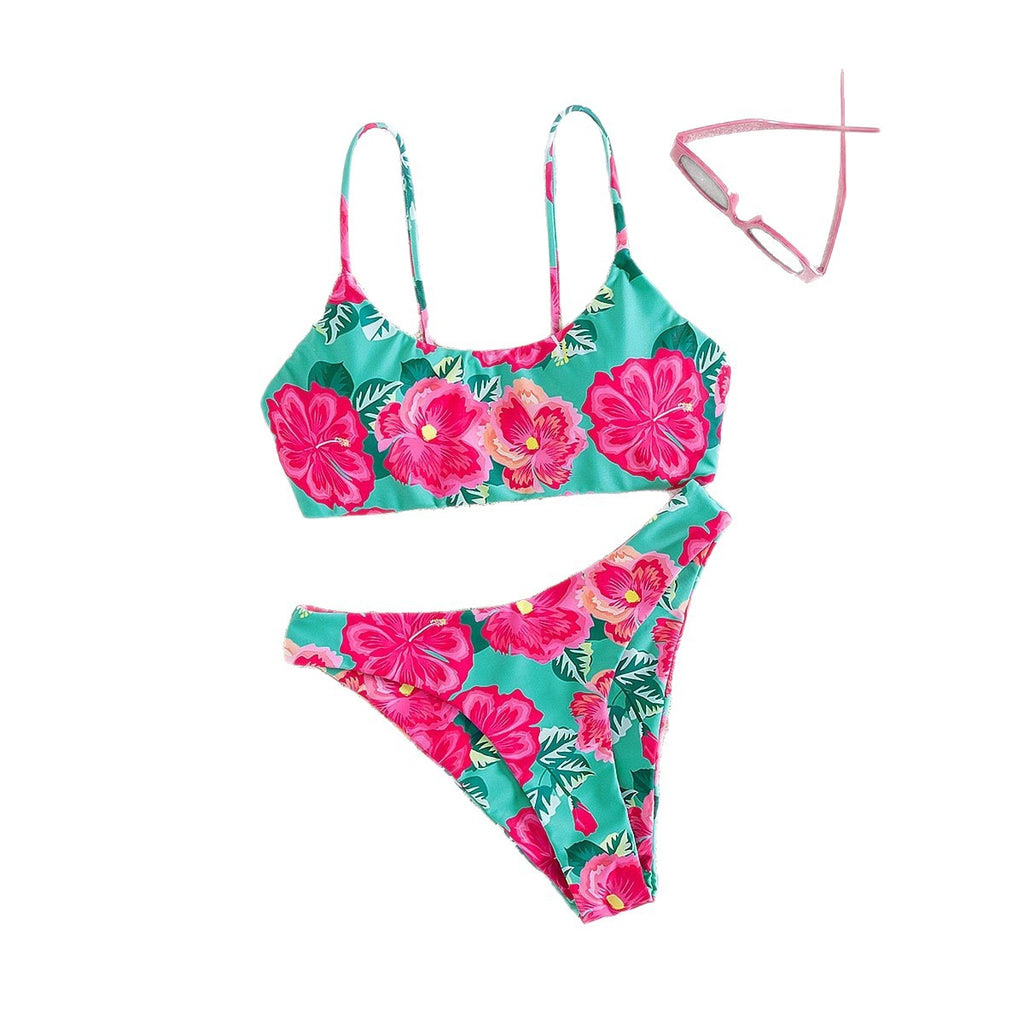 Womens Beach-Print Bikini Two-Piece Swimsuit