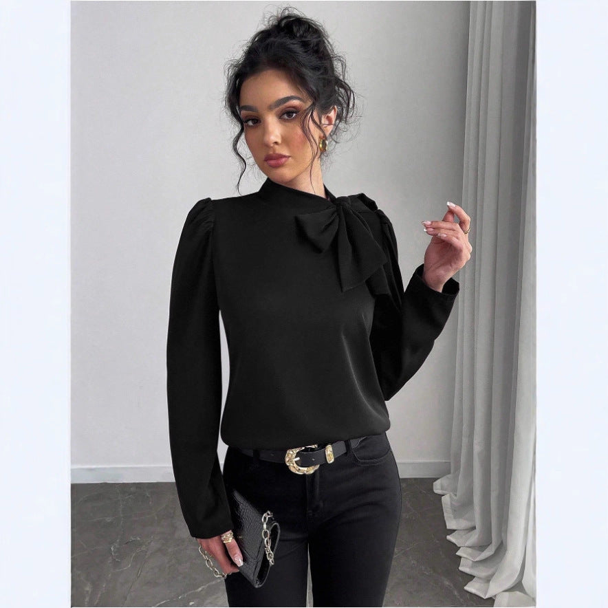 Womens Shirts In European And American Styles Bow