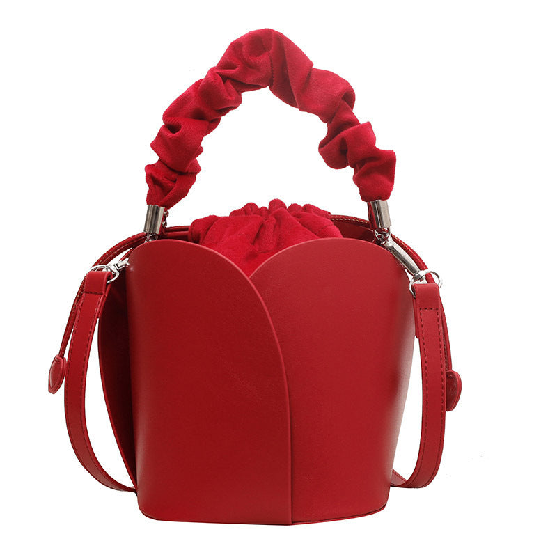 Womens PU Bucket Tote Crossbody Bag Blogger