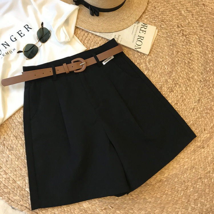 Pantalones de trabajo anchos de pierna, de talle alto, versátiles y relajados para mujer