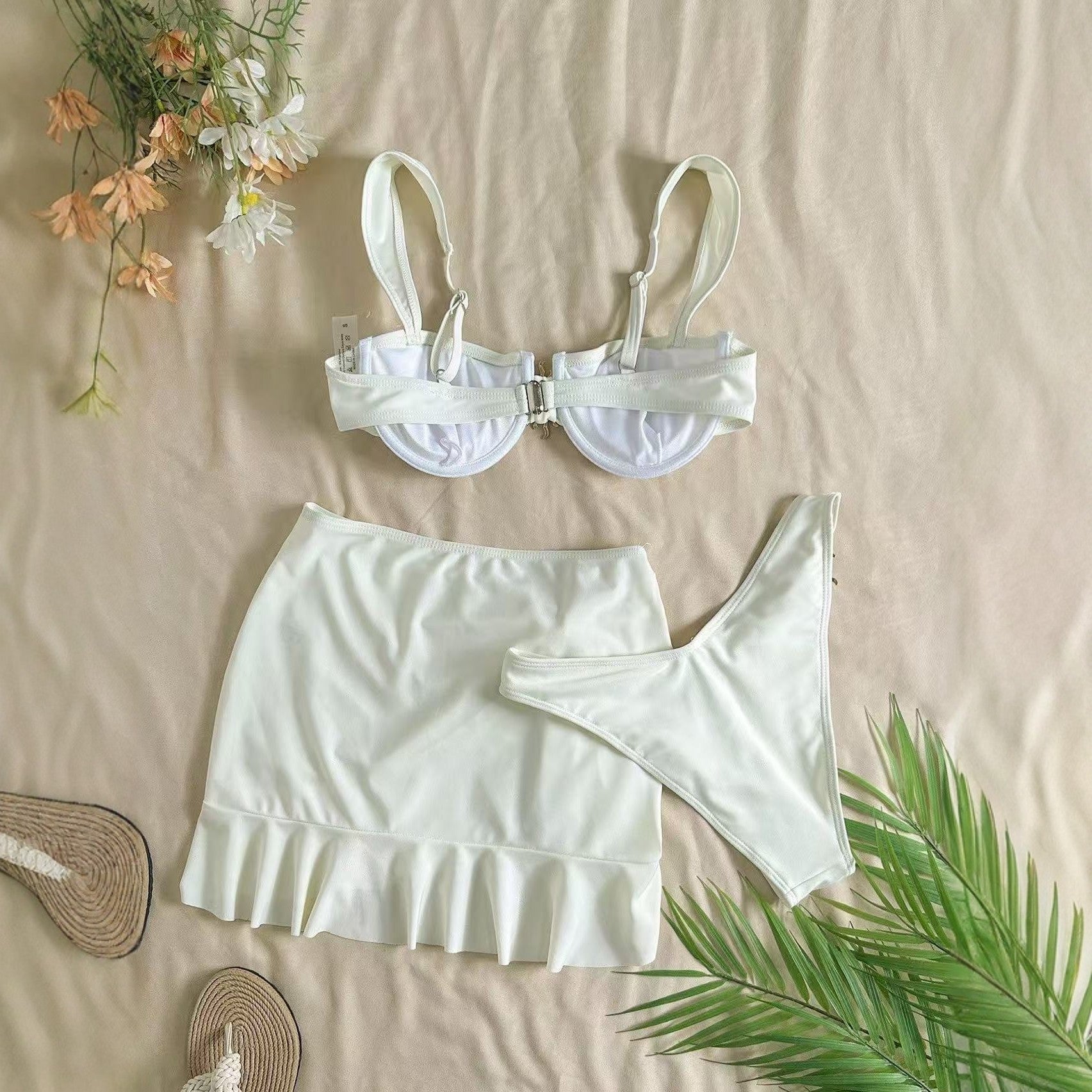 Sexy New Solid-Color Metal Pentagram Two-Piece Swimsuit Set