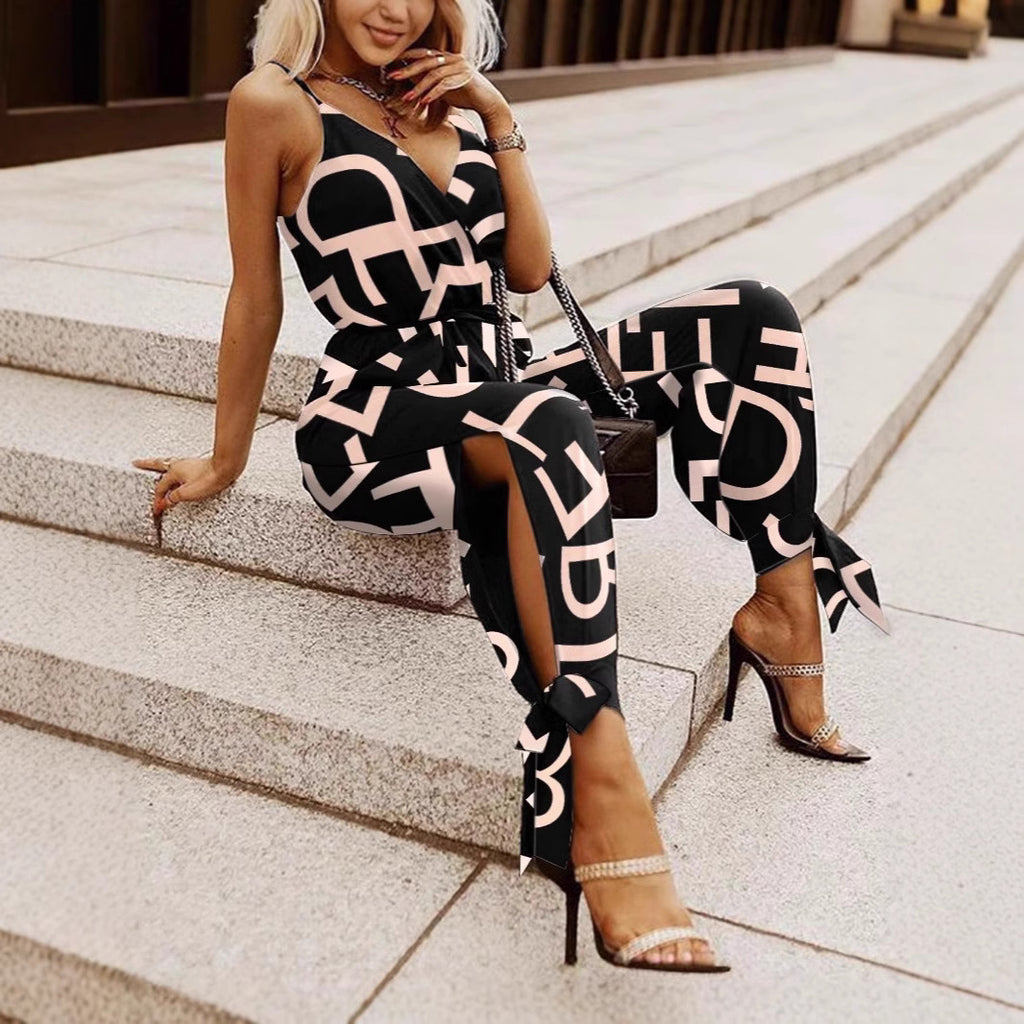 Womens Fashion New Arrival Printed Strap Jumpsuit