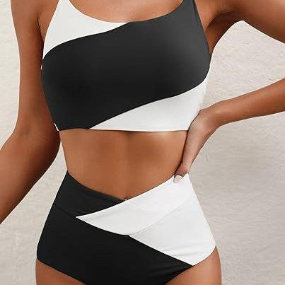 Cropped Color-blocked Slim-fit Inner Top