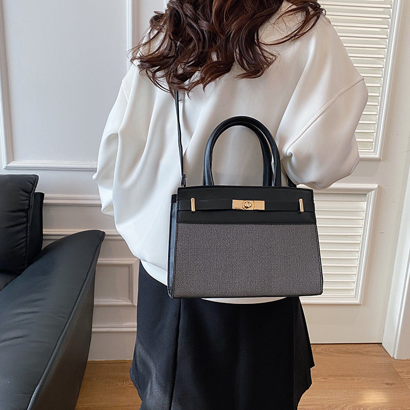 Casual Retro Color-block Blogger Crossbody Shoulder Bag
