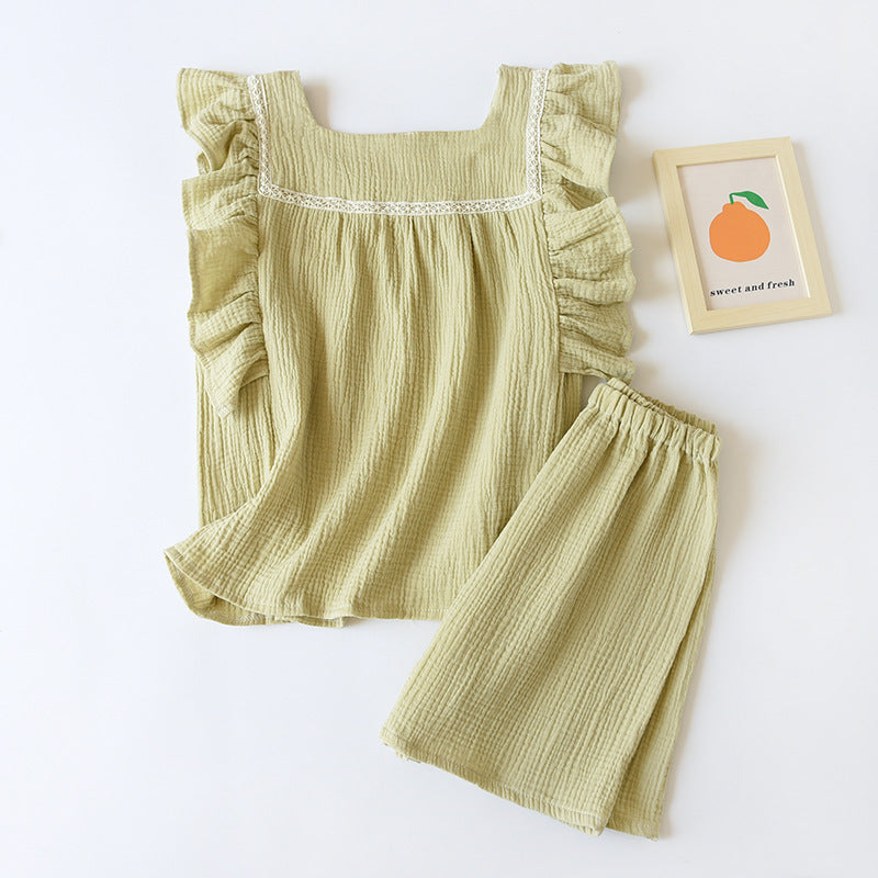 Women's Peplum Sleeveless Shorts Nightdress Set