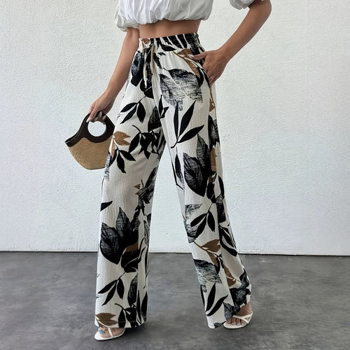 Bohemian Style Floral Print Pants For Women