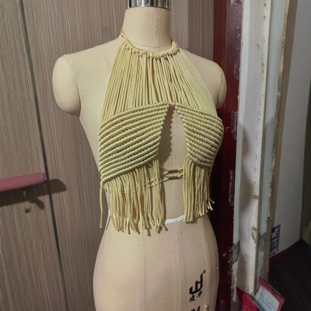Women's Beach Vest Tassel Top