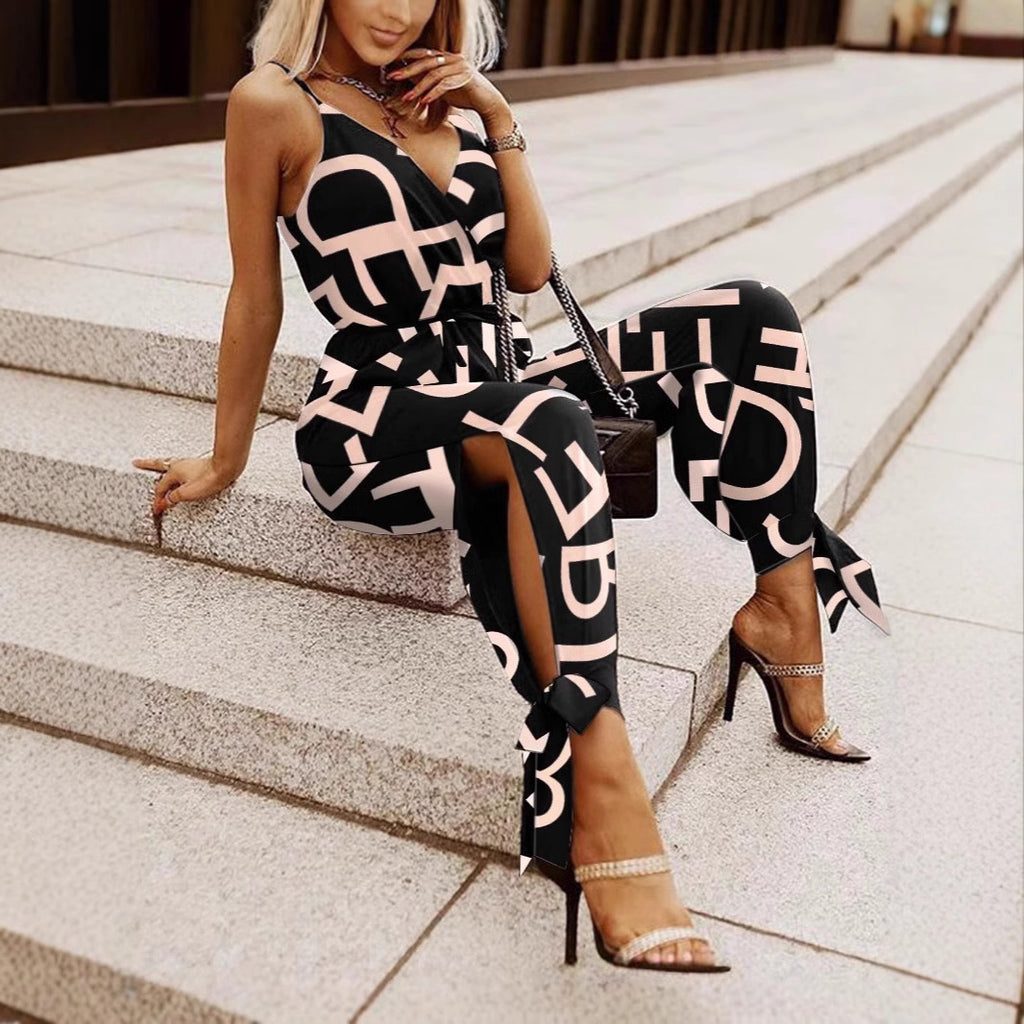 Womens Fashion New Arrival Printed Strap Jumpsuit