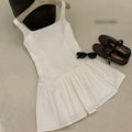 Versatile Polka-dot Waist-cinching Backless Slip Dress
