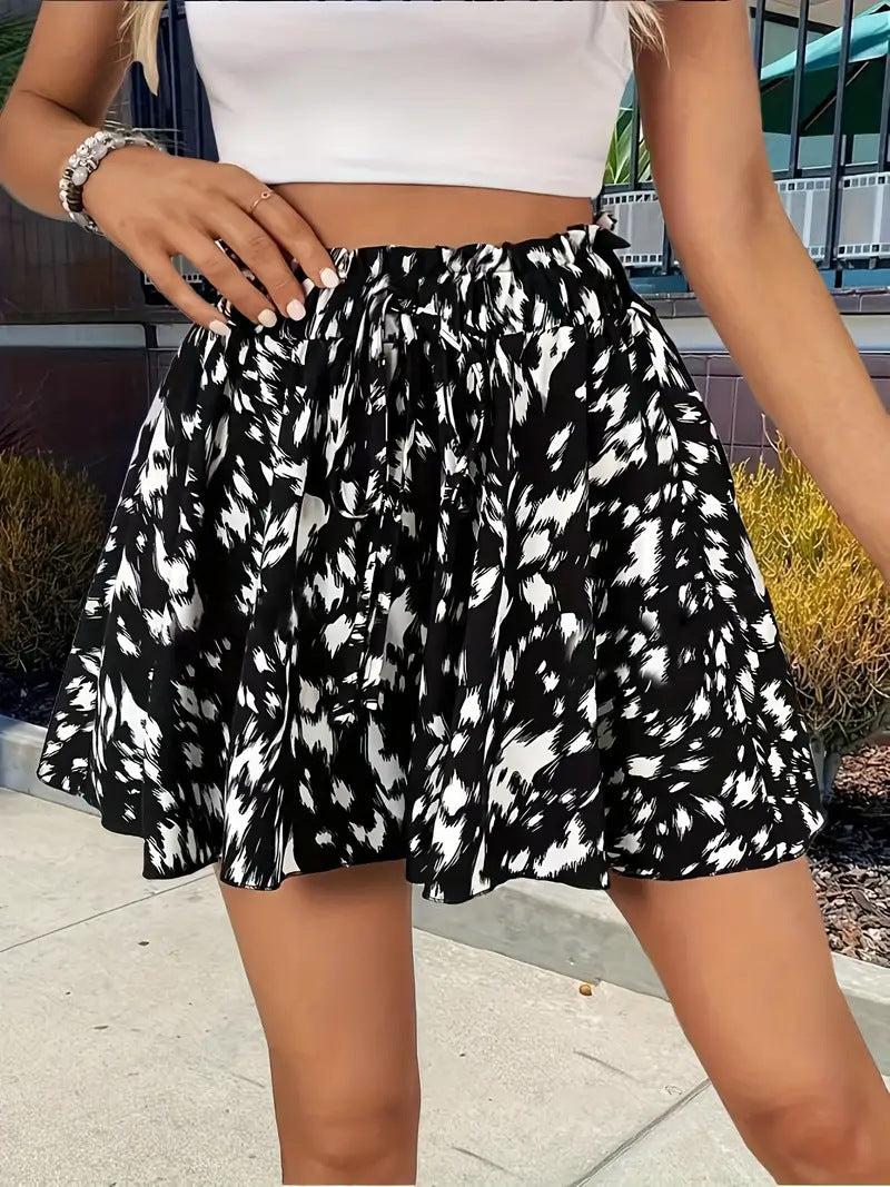 Pantalones cortos elásticos de verano para mujer con estampado