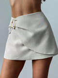 Versatile Metal-embellished Wide-leg Skorts