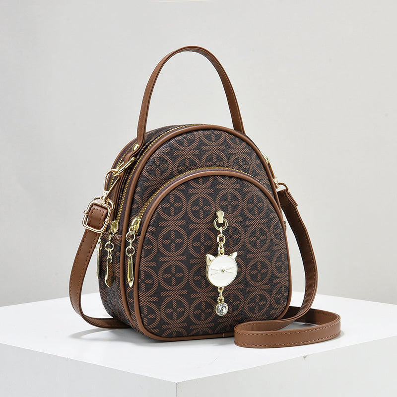 High Quality Retro Vintage Bag - Women's Leather Handbag Retro Style Zipper Closure Latest Fashion Ladies Accessory